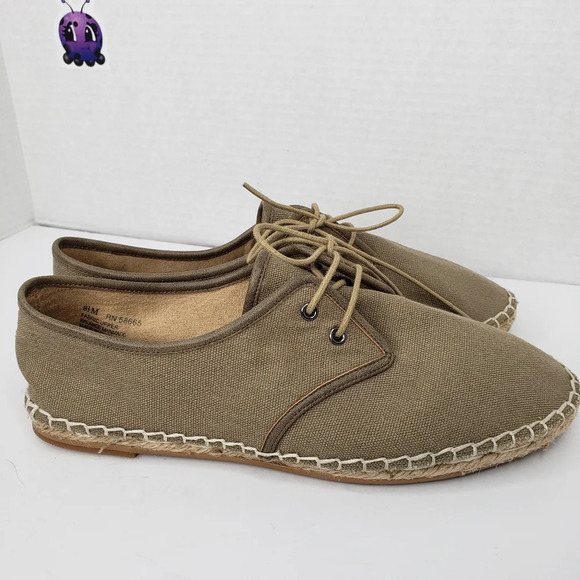Tesori Bermuda Fab Khaki Lace Up Espadrilles Sneakers sz 8.5M Casual Comfort - Picture 3 of 10